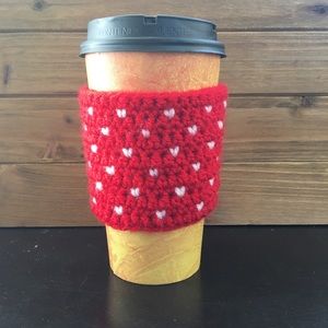 Handmade Red Tiny Hearts Coffee/Tea Cozy